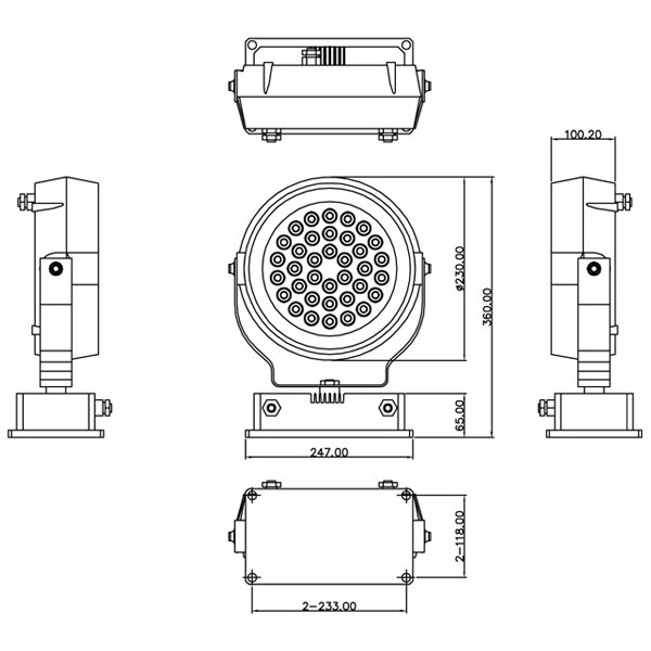 WJSL-T-C230P-RA  36-72W 원형투광기